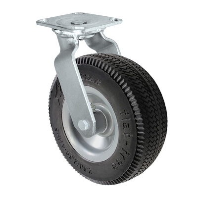 Foam-Flat Free 10" x 3-1/2" Pneumatic Wheel Caster 2 Rigids & 2 Swivels w/Brake 
