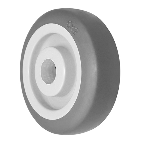 Winco 100GRC8 Caster Smooth Rolling Non-Marking Tire 85 degree Shore A Hardness Wheel: Gray Thermoplastic Rubber J.W Bonded to Polypropylene Wheel Center 